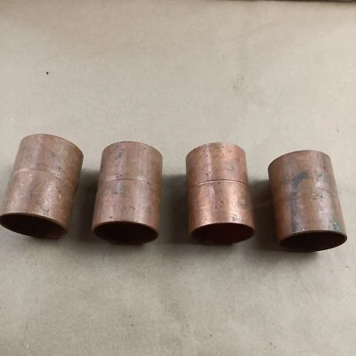 (lot of 4) 1-1/2" Copper Sweat Coupling C x C with Stops *New Old Stock* - Image 1 of 3