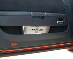 2008-2014 CHALLENGER - DOOR BADGE PLATE W/ SRT8 LETTERING 2PC | BRUSHED SS - Picture 1 of 1