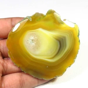 Brown Slice Smooth Cabochon 67x60 mm Natural Slice Geode Agate Gemstone BS-1165 - Picture 1 of 4