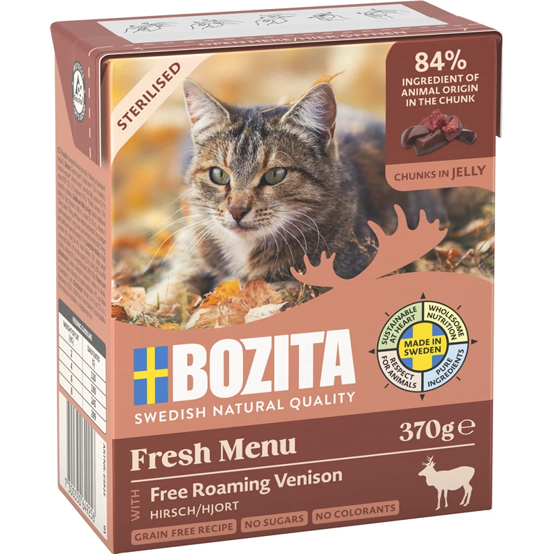 Bozita Sterilised Häppchen in Gelee mit Hirsch | 6x 370g