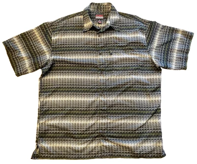 Fubu Shirt Men XL Black All Over Print Spell Out Script Logo Y2K Vintage Hip Hop - Image 1 of 4