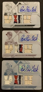 Carlton FISK🔥2016 Triple Threads White Whale Lot (3) Patch AUTO #TTAR-CF1 1/1 - Picture 1 of 8