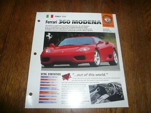 1999 Ferrari 360 Modena UNIQUE IMP BROCHURE  - Picture 1 of 3