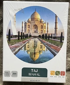 NEW In Box Sealed Taj Mahal Circular 500 Piece Jigsaw Puzzle 19" Diameter 48CM - Picture 1 of 9