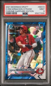 Bowman Draft Sapphire 2021 Christian Encarnación-Strand 1st Rookie Reds - PSA 9 - Imagen 1 de 2
