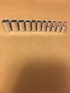 Craftsman 1/4" Drive 11 PC Piece 6 Pt Point SAE Inch Chrome Socket Set 5/32-9/16 - Picture 1 of 6