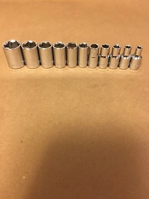 Craftsman 1/4" Drive 11 PC Piece 6 Pt Point SAE Inch Chrome Socket Set 5/32-9/16 - Image 1 of 4