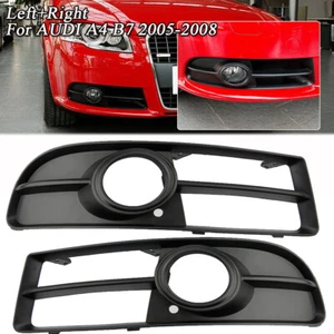 2x Front Bumper Fog Light Grille Grill Cover For 2005-2007 Audi A4 B7 Cap Trim - Picture 1 of 14