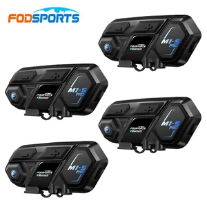 4x Motorcycle Intercom Bluetooth Headset Helmet Wireless 2KM 10 Riders M1-S Pro - Picture 1 of 14