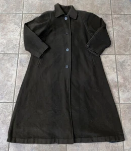 Vtg Regency Womens Brown Pure Cashmere Button Front Trench Coat Size 6 - Picture 1 of 7