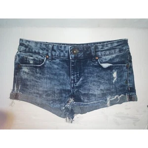 Women's Aeropostale Cuffed Shorty Denim Blue Jean Shorts Size 2 - Picture 1 of 6
