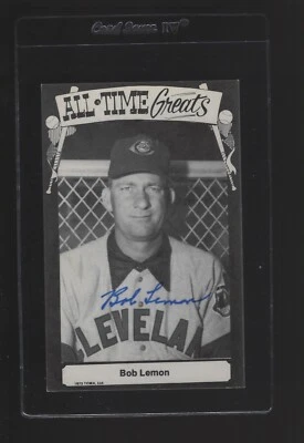 Bob Lemon Signed 1973 TCMA All-Time Greats Postcard PSA/DNA Cert. Authentic Auto - Image 1 of 2