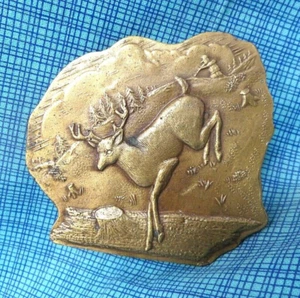 Cinturón Buck Ciervo Ciervo Hebilla Cazador Deportista De Colección Años 70 Napoleón Empereur .DBD551 - Imagen 1 de 8