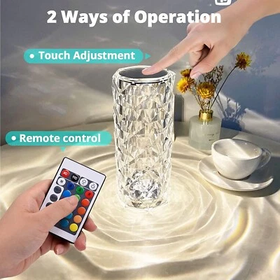 Lampada da tavolo a LED in cristallo, semplice luce notturna a forma di diamante - Immagine 1 di 4