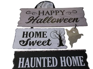 Halloween  Sign Wall Hang Door Sign  HOME SWEET HAUNTED HOME 11 1/2 X10 - Picture 1 of 2