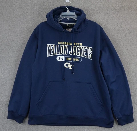 Under Armour Loose Fit Georgia Tech Yellow Jackets Pullover Hoodie Men's Blue XL Cover