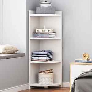 Inspire 4 Tier Stylish Wooden Corner Shelf Unit (White) - Picture 1 of 7