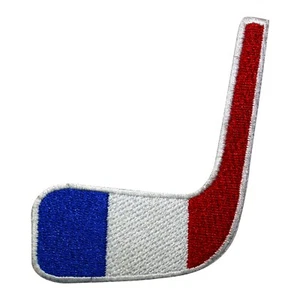 Hockey stick France flag patch NHL patch Embroidery Iron on Sew on patch 9x6.5cm - Picture 1 of 1