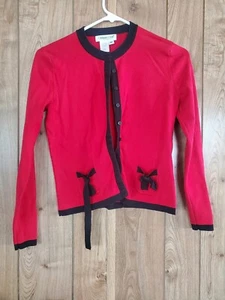 Coldwater Creek Girls Red Sweater Button Down 6P Formal - Picture 1 of 4