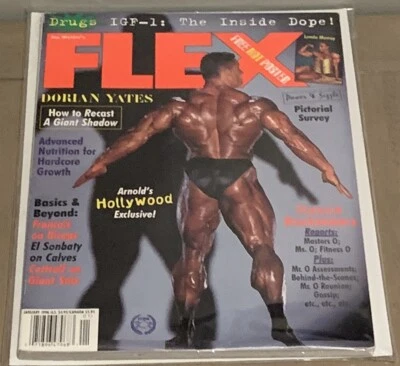 Dorian Yates W/ Poster - FLEX Bodybuilding Magazine - January 1996 - Image 1 of 4