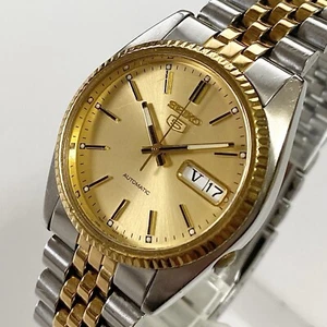 SEIKO 5 7S26-3110 Day-date Vintage watch Men Gold dial Automatic - Picture 1 of 13