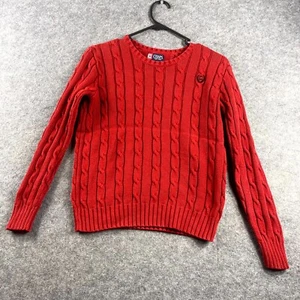 Chaps Kids Jumper Medium Red Cable Knit Long Sleeve Lightweight Pullover Sweater - Picture 1 of 7
