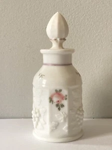 Botella de perfume vintage Westmoreland pintada de vidrio con tapón rosas uvas - Imagen 1 de 12