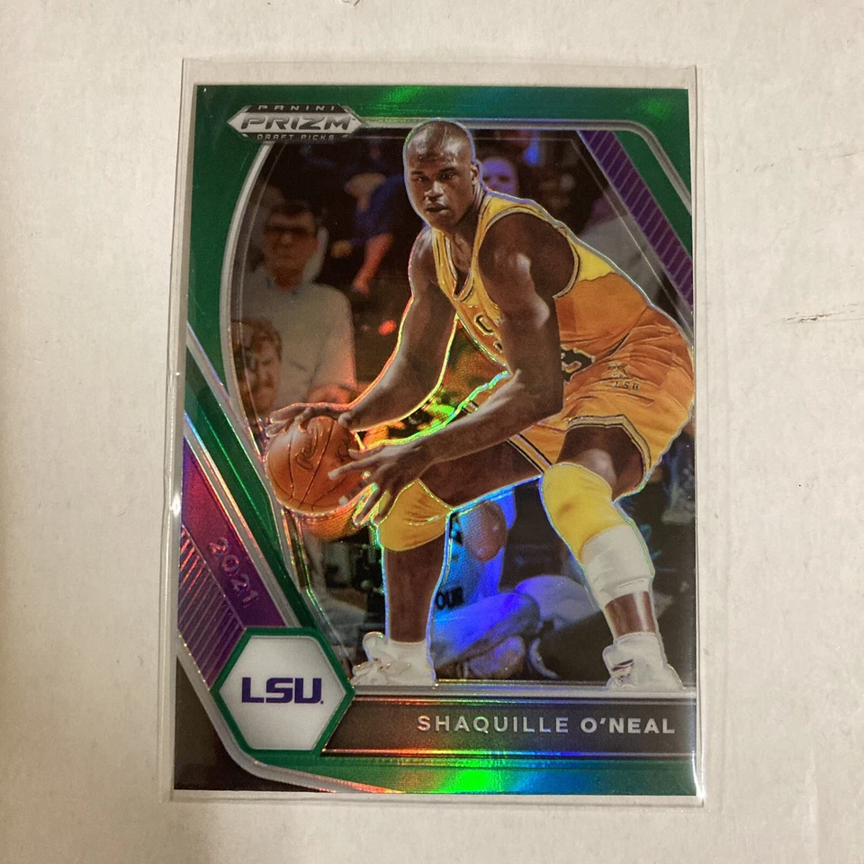 Tarjeta SHAQUILLE O'NEAL SHAQ 2021-22 Panini Prizm Draft Picks Nº 84 GREEN PRIZM Foto 1 de 4