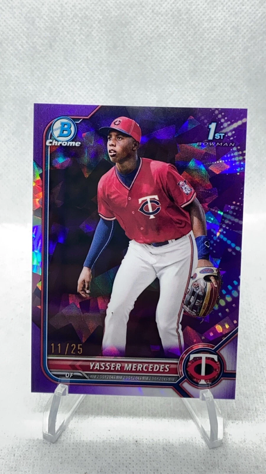 2022 Bowman Chrome Sapphire Yasser Mercedes Purple 1st First  11 / 25 # BCP-171