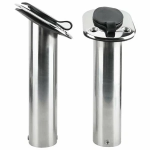 2X Fishing Rod Holder Boat Stainless Steel Flush Mount 30 Degree Truck RV/Kayak - Picture 1 of 6