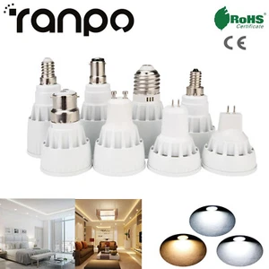 LED Dimmable COB Spotlight Bulb 7W E27 MR16 GU10 E14 E12 Bright White Lamp Bulbs - Picture 1 of 20