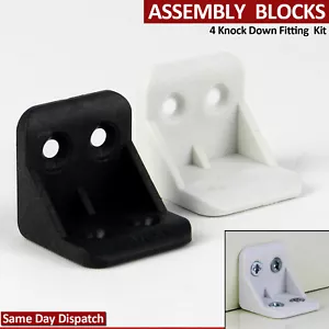 20x CORNER ANGLE BRACKET JOINTS KNOCK DOWN FITTING KIT FURNITURE ASSEMBLY BLOCKS - Picture 1 of 10