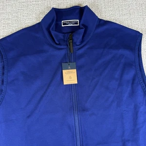 NWT Charles Tyrwhitt Men’s XL Blue Performance Full Zip Vest Funnel Neck Gilet - Picture 1 of 6