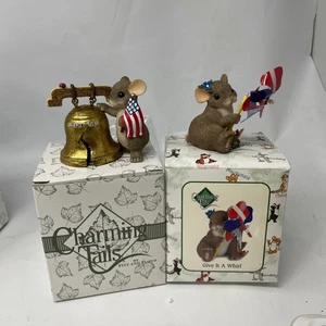 2-Fitz & Floyd Charming Tails "GIVE IT A WHIRL" “let Freedom Ring”Figurines - Picture 1 of 5