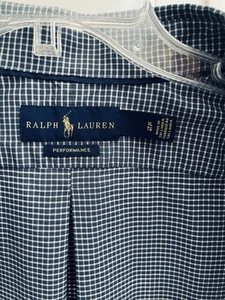 Men’s Ralph Lauren Shirt Sz XL Blue Check Lg Sleeves Performance - Picture 1 of 7