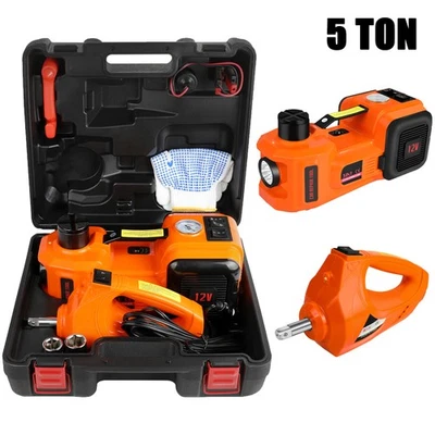 5 Ton 12V Electric Hydraulic Car Floor Jack w/ Impact Wrench &Tire Inflator Pump - Imagem 1 de 4