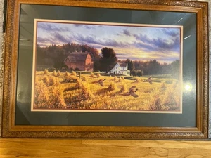 Randy Van Beek Farm and Pheasants Print, framed at 33" x 24" - Picture 1 of 3