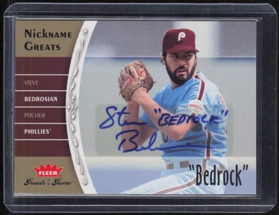 2006 Fleer Nickname Greats of the Game "Bedrock" Steve Bedrosian Auto - Image 1 of 2