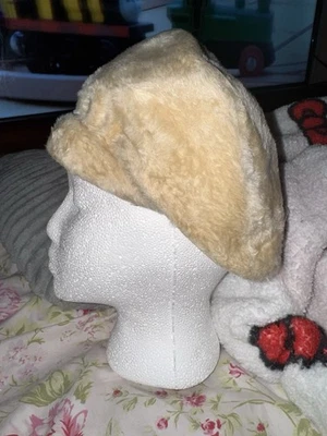 Women’s Vintage Minx Fur Cream Colored Beret Hat One Size By Gladys & Belle EUC - Image 1 of 4