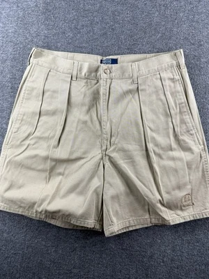 Винтажные мужские шорты Polo Ralph Lauren Polo Chino 33 хаки со складками 6 дюймов сделано в США - Изображение 1 из 4
