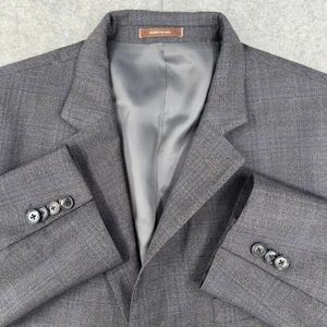Peter Millar Mens 44R Gray Plaid Wool Sport Coat Blazer Made in Canada - Picture 1 of 10