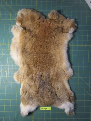 КРОЛИЧЬЯ ШКУРА - ШКУРА - ПРОФЕССИОНАЛЬНО ДУБЛЕНАЯ - СВЕТЛО-КОРИЧНЕВАЯ - РАЗЛИЧНЫЕ РАЗМЕРЫ - Изображение 1 из 4