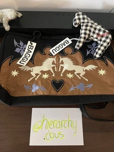 Baggu Nylon Western 🤠 Appliqué Medium Bowler Bag + Horse Charm 🐴 - Picture 1 of 1