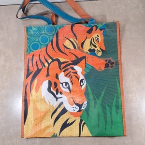 Lot 3 Reusable Tote Bags Cleveland Zoo Tiger & Patterned Eco Grocery Shopping - Picture 1 of 19