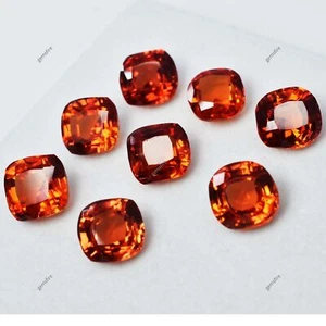 CERTIFIED Natural Fine Quality 8-10 Ct ORANGE Sapphire Square Lot Loose Gemstone - Picture 1 of 8
