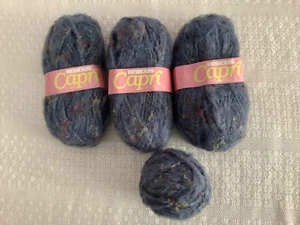 4 Lot Reynolds Capri Light And Lofty Tweed Yarn Blue Acrylic Mohair Poly Wool - Picture 1 of 4