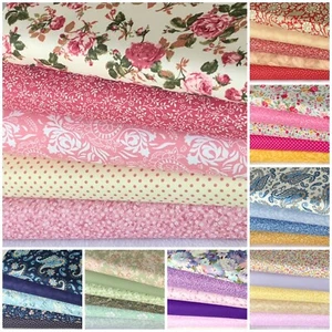 100% cotton fabric Fat Quarter Bundle quilting patchwork craft floral flowers E - Picture 1 of 142