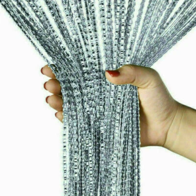 Cadena de puerta EE. UU. Cortina Divisor de habitación Panel Ventana Borla Flecos Mosquitera Caliente Foto 1 de 4