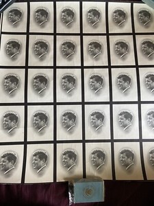 Uncut Sheet of Thirty John F. Kennedy Funeral Mass Cards - Never Before Seen