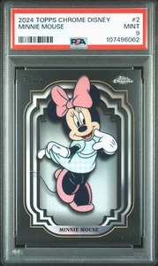 2024 Topps Chrome Disney MINNIE MOUSE #2 Base Card PSA 9 MINT Fab Five - Picture 1 of 2